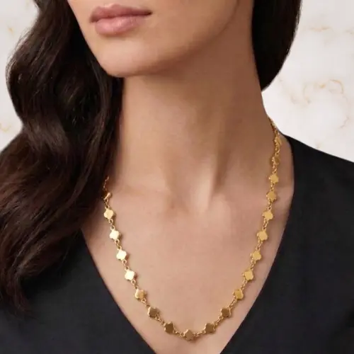 Collar dorado hexagonal mediano — Acero inoxidable Dorado